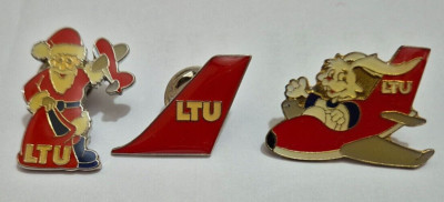 LTU Airlines Pin Lufttransport German Badge Aircraft, Lot 3 pin badges