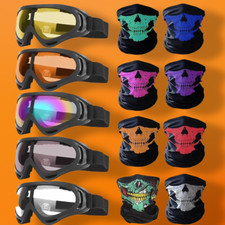 13PCS Motorcycle Set 5 Dirt Bike Ski Goggles UV Protection with 8 Skull Glasses
