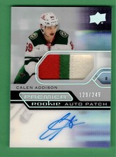 2021-22 UPPER DECK PREMIER CALEN ADDISON AUTO JERSEY PATCH ROOKIE 129/249 WILD