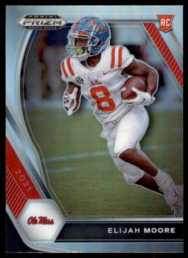 2021 Panini Prizm Draft Picks Silver Elijah Moore Rookie Ole Miss Rebels #124