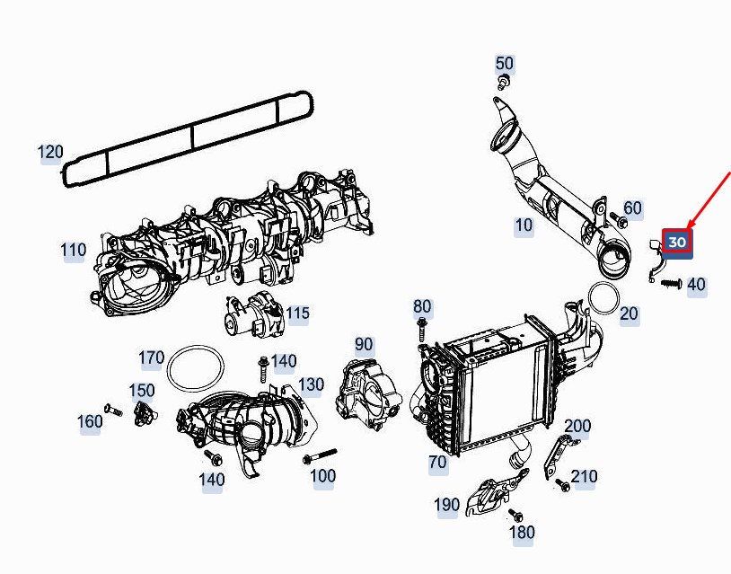 MERCEDES-BENZ S W222 Motor-Ladeluftleitungshalterung A6541410900