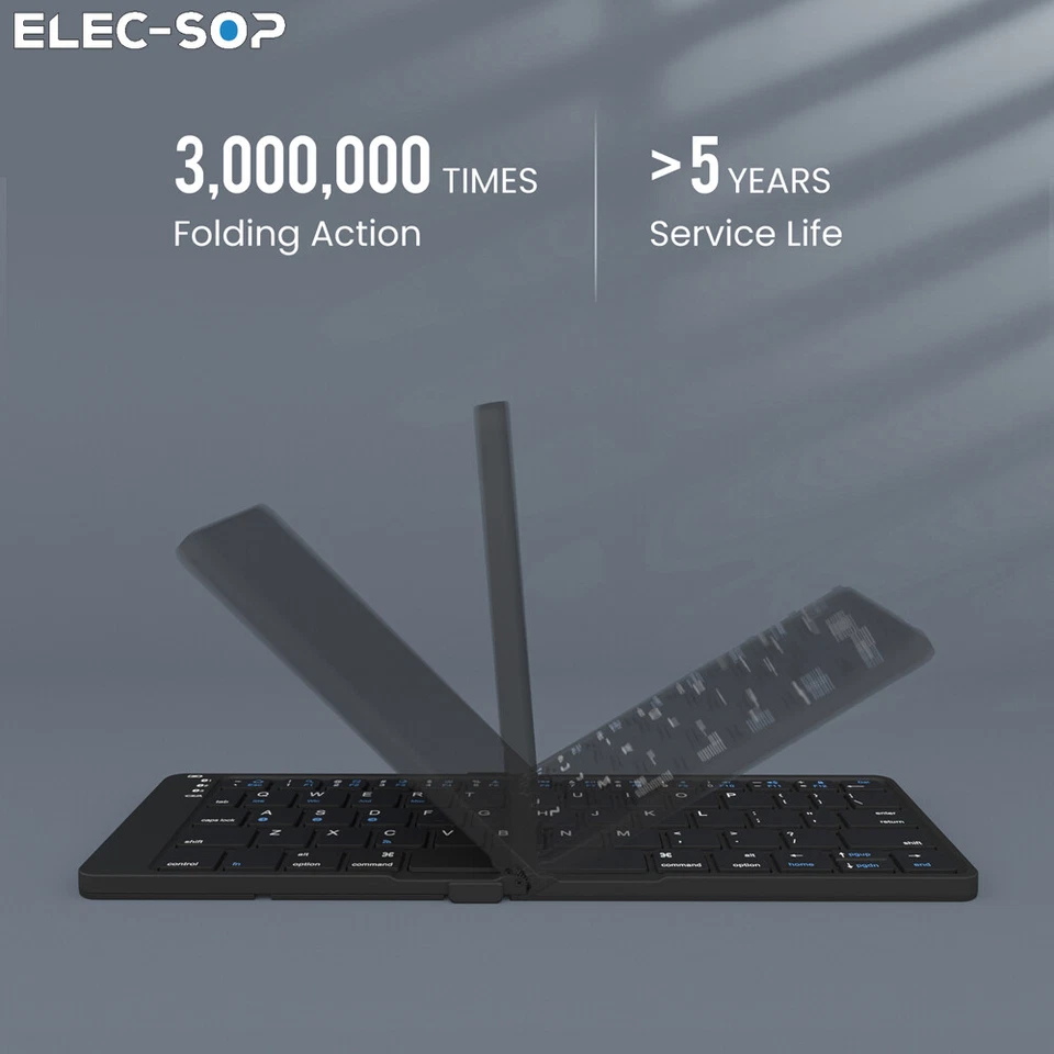 Foldable Bluetooth 5.1 Travel Keyboard Wireless Keyboard For iPad Tablet Phone - Image 4 of 4