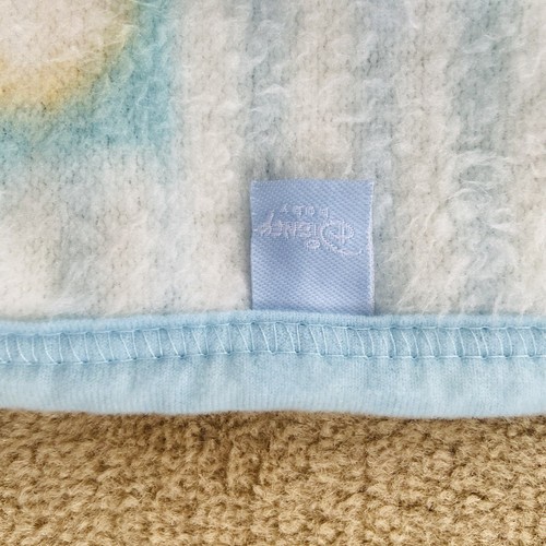 Vintage Disney Winnie the Pooh Tigger Blocks Blue Plush Baby Blanket Lovey Minky - Picture 8 of 11
