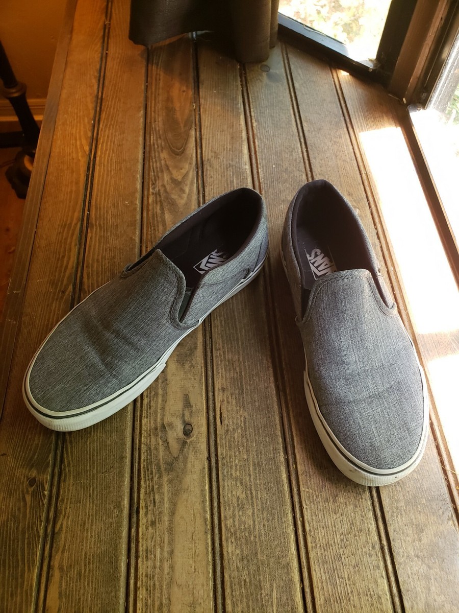 Vans Classic Slip On Gray Canvas Sneakers Mens Size 8 Casual Vans | Classic Slip-On Charcoal Classics Shoe main image 3