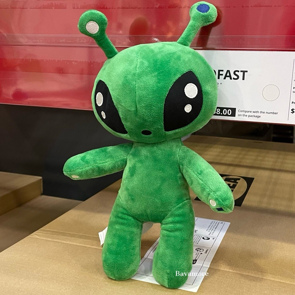 Ikea AFTONSPARV Collection Kids Soft Toy Alien, Green 13½