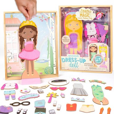 Story Magic Anziehpuppe aus Holz von Horizon Group USA, Verkleiden Magnetholz