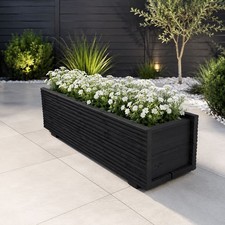 Wooden Decking Garden Trough Planter Heavy Duty Raised Flower Herb Vegetable Box