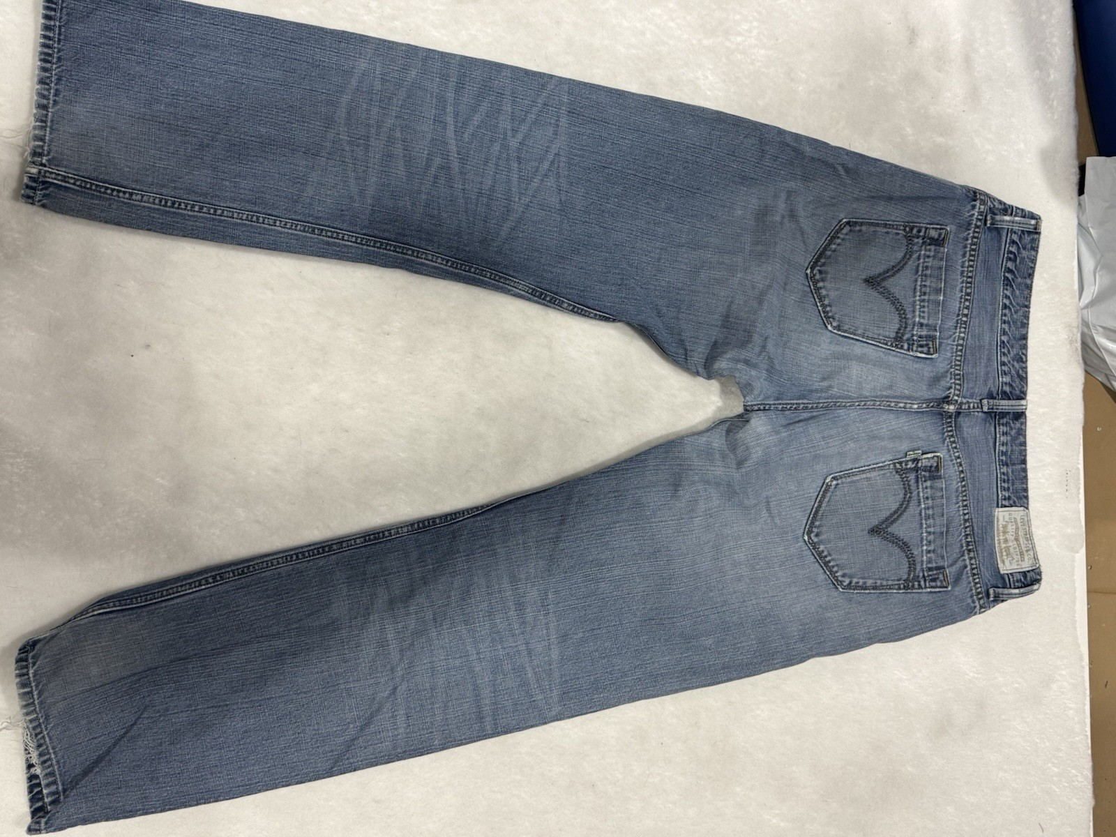 Levi Strauss Co 539 Vintage Straight Eco Jeans Mens W36 L34 White Green Tab Y2K image 5