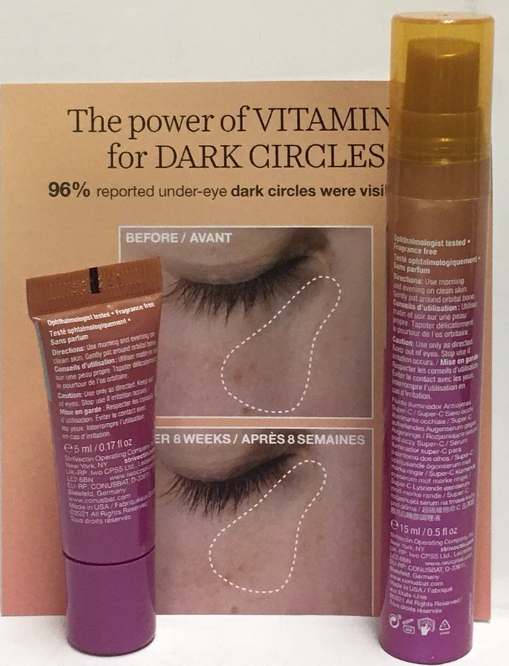 Strivectin Multi-Action Super C Dark Circle Brightening Eye Serum 0.5 & 0.17`NWB - Image 2 of 2