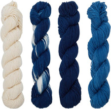 4 Pcs Sashiko Thread 100M X 4 Colors Cotton Embroidery Floss 3 Stranded Blue Emb