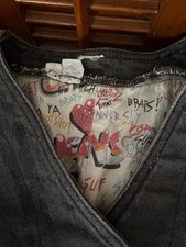 Vintage L.A. Gear Jacket Womens M BLACK Denim Cropped 80s VERY RARE