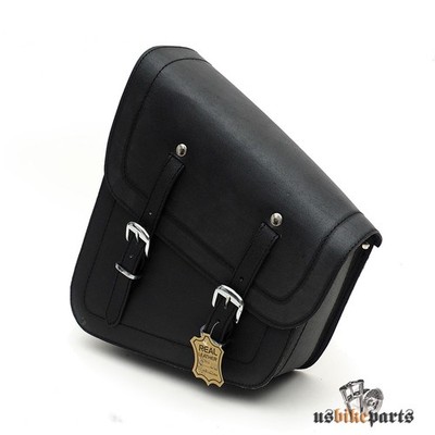 1X Satteltasche Leder schwarz passend für Harley Davidson Softail u Sportster