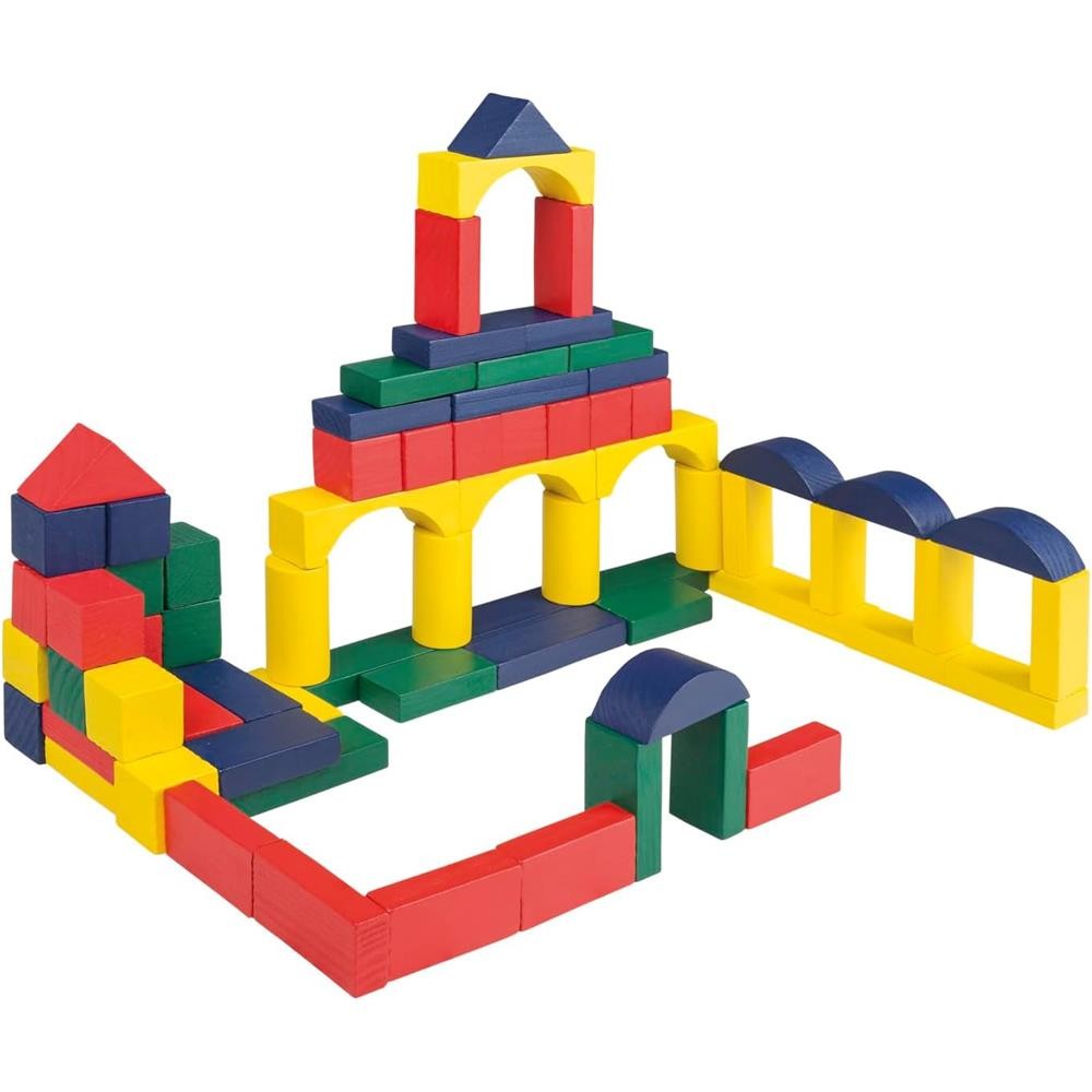 Idena Holzbausteine 100 Stck im Eimer Baukltze Bausteine Spielzeug Holz Kinder 5190₽