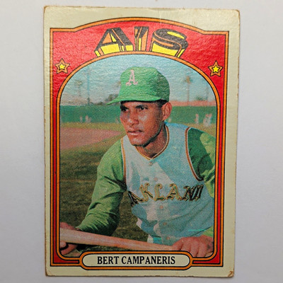Topps 1972 Bert Campaneris #75 Oakland Athletics Baseball Card Base Set Vintage