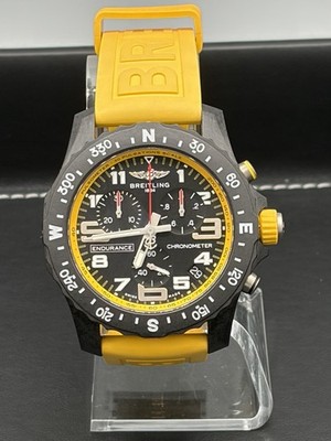 BREITLING Endurance Pro 44 X82310A41B1 Black Dial Yellow Rubber Strap