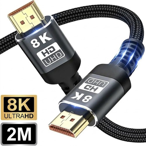 8K 2M HDMI 2.1 Gold Plated Cable Ultra High Speed 48Gbps 4K 120Hz 144Hz PS5