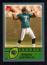 2003 Topps #350 Byron Leftwich Jaguars Marshall QB ROOKIE Card NM. rookie card picture