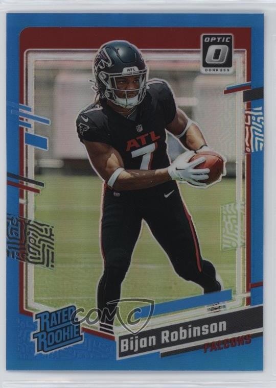2023 Panini Donruss Optic Rated Rookie Aqua Prizm /299 Bijan Robinson #206 z7j