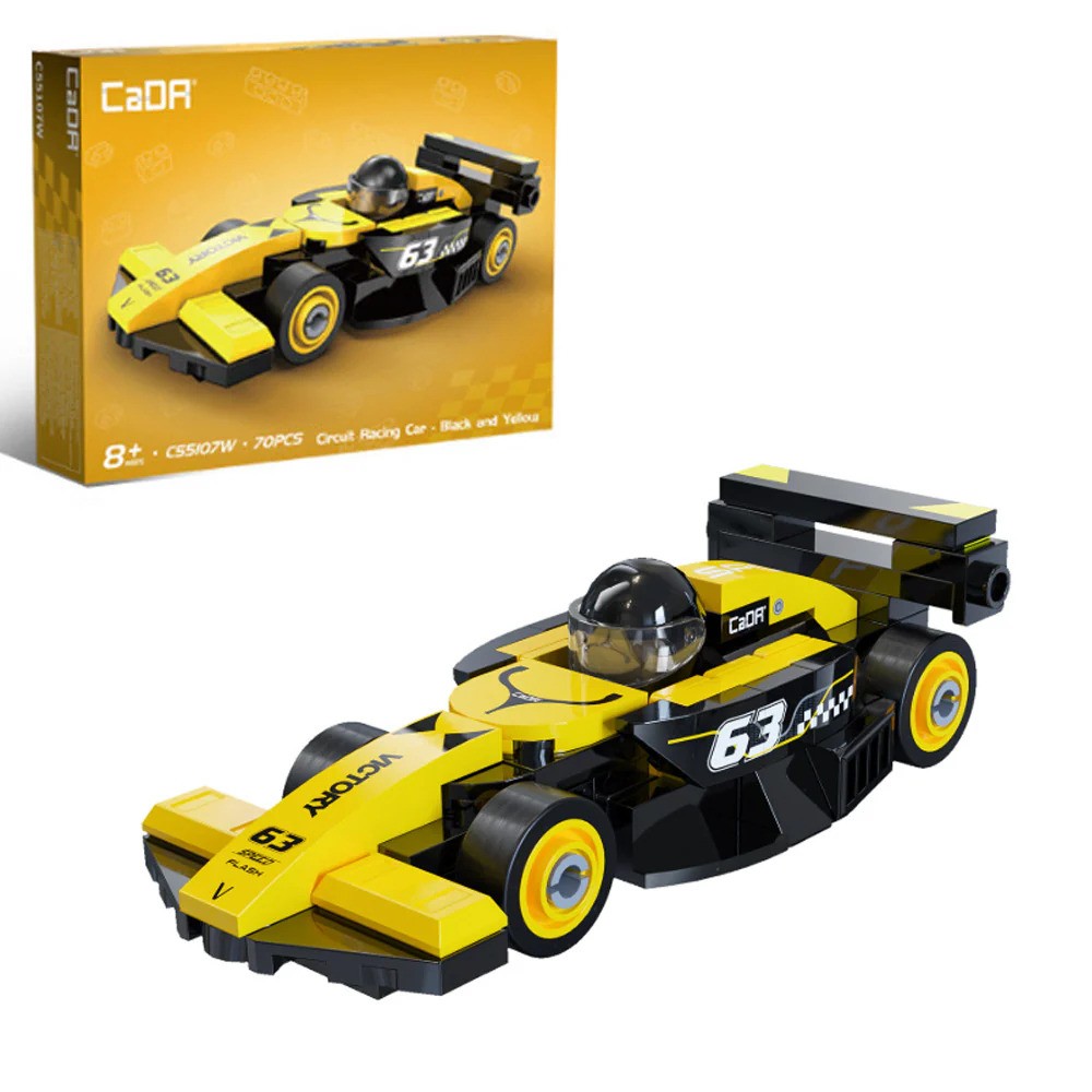 Cada Bricks Mini Yellow Circuit Racing Car - 70 pcs - C55107W