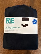 TWIN XL DORM - RE Room Essentials Black  SHEET SET