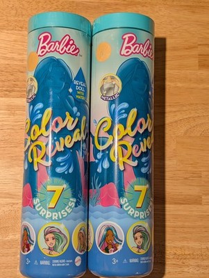 2019 Barbie Color Reveal Mermaid Series, Metallic, 7 Surprises! Lot Of TWO