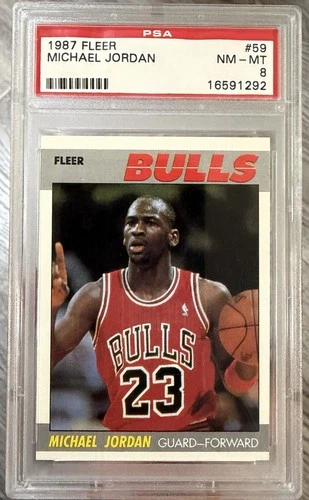 1987 FLEER #59 MICHAEL JORDAN PSA 8 SHARP!! 🐐