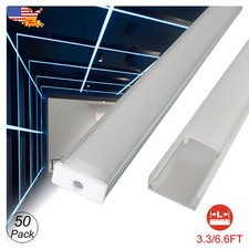 50 Pack 1M Led Aluminum Channel U Shape Silver Plus-Size For Kitchen Led Strip