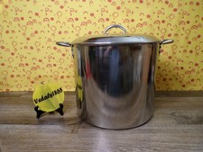 Vintage Stainless-Steel 12-14 Qt Stockpot w/Lid & Side Handles