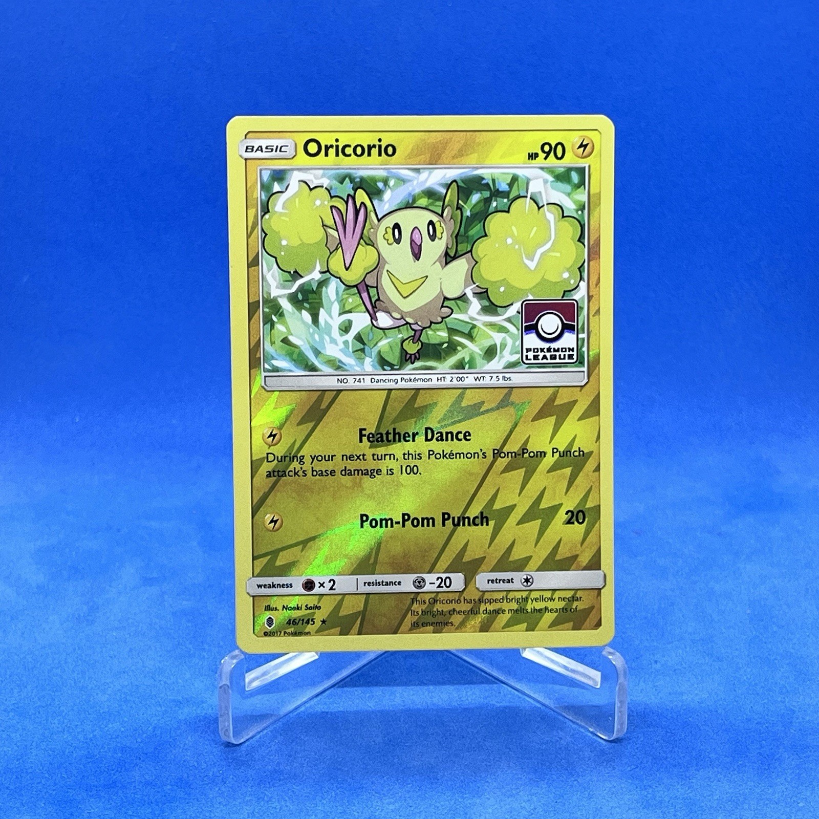 Oricorio 46/145 Reverse Holo Rare Pokemon League Promo Card NM*