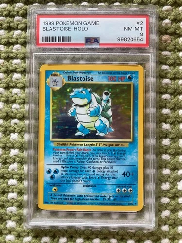 1999 Blastoise 002/102 Base Set Holo PSA 8