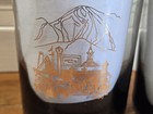 2 Sun Valley Idaho souvenir vintage smoke brown gray double rocks glass w/gold — photo 4