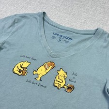Life Is Good Shirt Womens Small Blue V-Neck S...