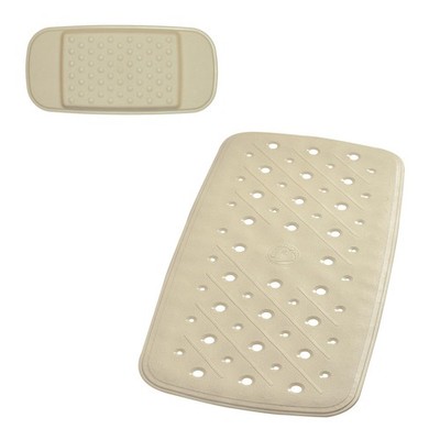RIDDER Set Promo beige Wanneneinlage Anti-Rutsch-Matte Gummimatte Kopfpolster