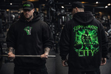 Supplement City Oversized Heavyweight 440GSM Gym Hoodie Pump Cover Bodybuilding