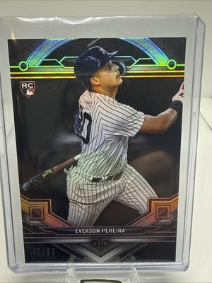 2024 Topps Triple Threads Black 47/50 #93 Everson Pereira RC Yankees Rookie
