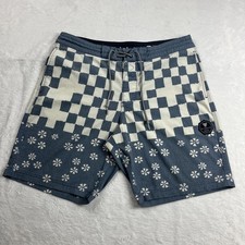 Vissla Boardshorts Mens 33 Board Shorts Swim Trunks Beach Surfing Check Floral