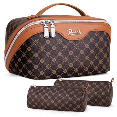Travel Makeup Bag Cosmetic Bags for Women: Large Make up Bags Set of 3 - Port...