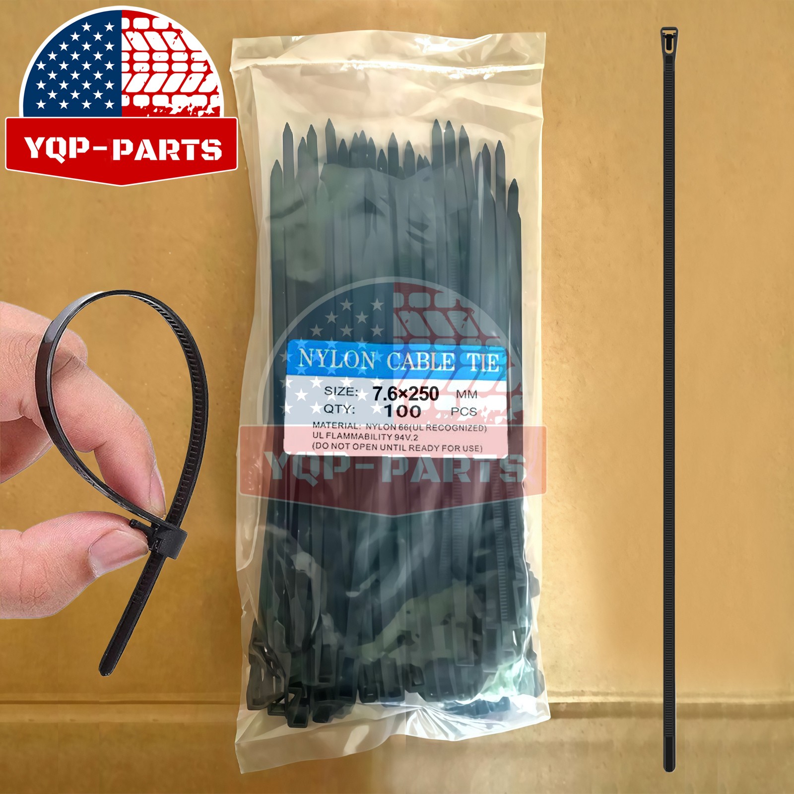 100 Pcs 10" inch Heavy Duty Releasable 50 Lbs Nylon Cable Zi