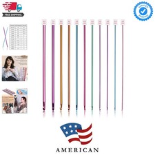 Long Crochet Hook Set, 11pcs Tunisian Multicolor Afghan Crochet Needles for C...
