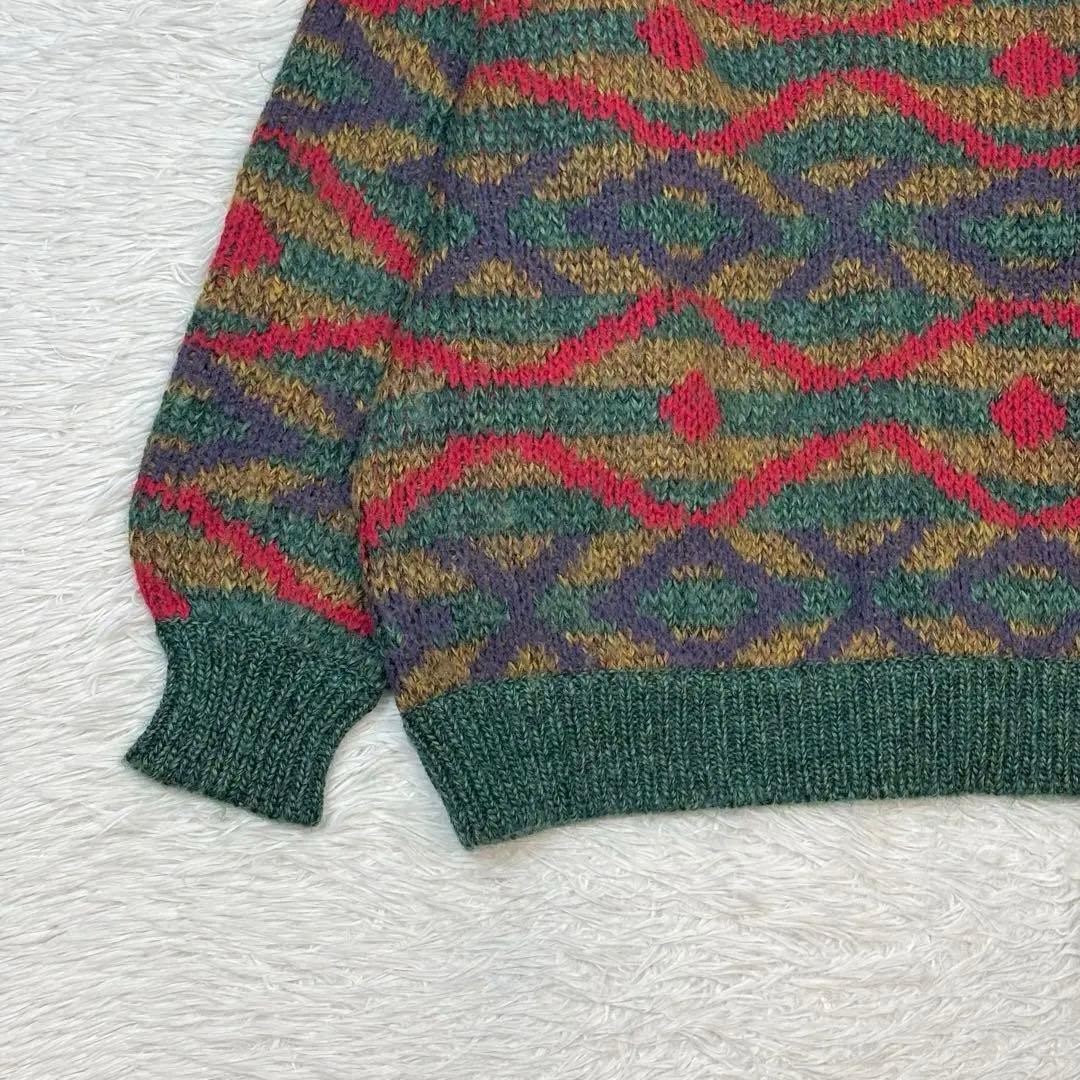 Missoni Sports Knit Cardigan Allover Pattern Multicolor Geometric Pattern Loose image 8