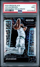 2024 Prizm Black Jaylen Brown Mojo Fireworks /25 Psa 9 Mint Boston Celtics
