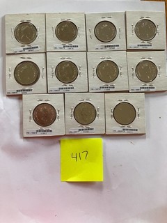 Lot of 11 BU Canada 50 cent coins no reserve auction!! (417)