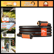 Heavy Duty 25ft Rubber Garden Hose - 4-Layer, Flexible, Non-Kink, 150PSI