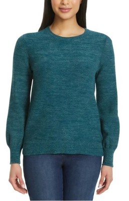 Gloria Vanderbilt Women's Crewneck Sweater, GREEN, SMALL