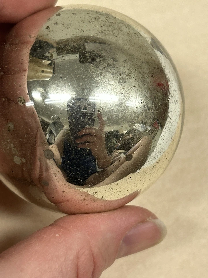 3 Mercury Glass Antique Victorian Kugel Christmas Tree Ornaments 7" - Image 4 of 4