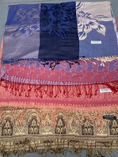 Lot of Four 100 Pashmina Scarves/Wraps/Shawls 28" x 72"