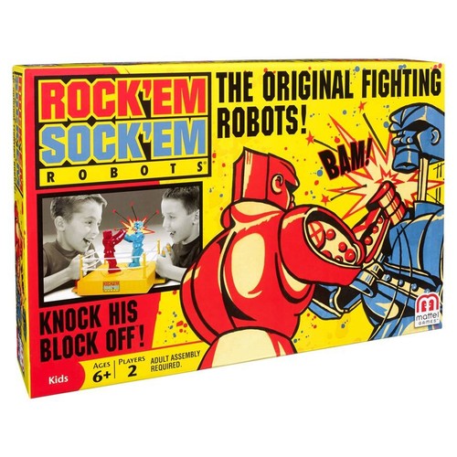 Mattel Rock'Em Sock'Em Robots Classic Fighting Game Boxing Sticks - Picture 1 of 2