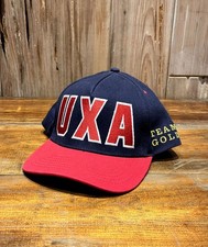UXA Team Gold Navy & Red Snapback Hat Made In USA