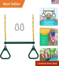 Enhance Outdoor Play: Trapeze Swing Set with 48" Chain & Locking Carabiners