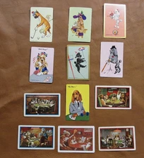 12 Vintage Misc Funny Dogs Swap Cards